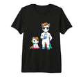 Matching Dad And Unicorn Tri Blend T-Shirt - Custom Art Print Men Women - T-Shirt, Sweatshirt, Hoodie
