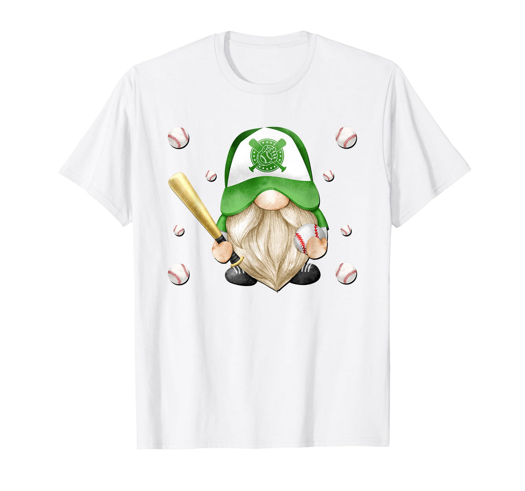 Green Baseball Sports Gnome And T-Shirt - Casual Everyday Wear Unisex - T-Shirt, Sweatshirt, Hoodie
