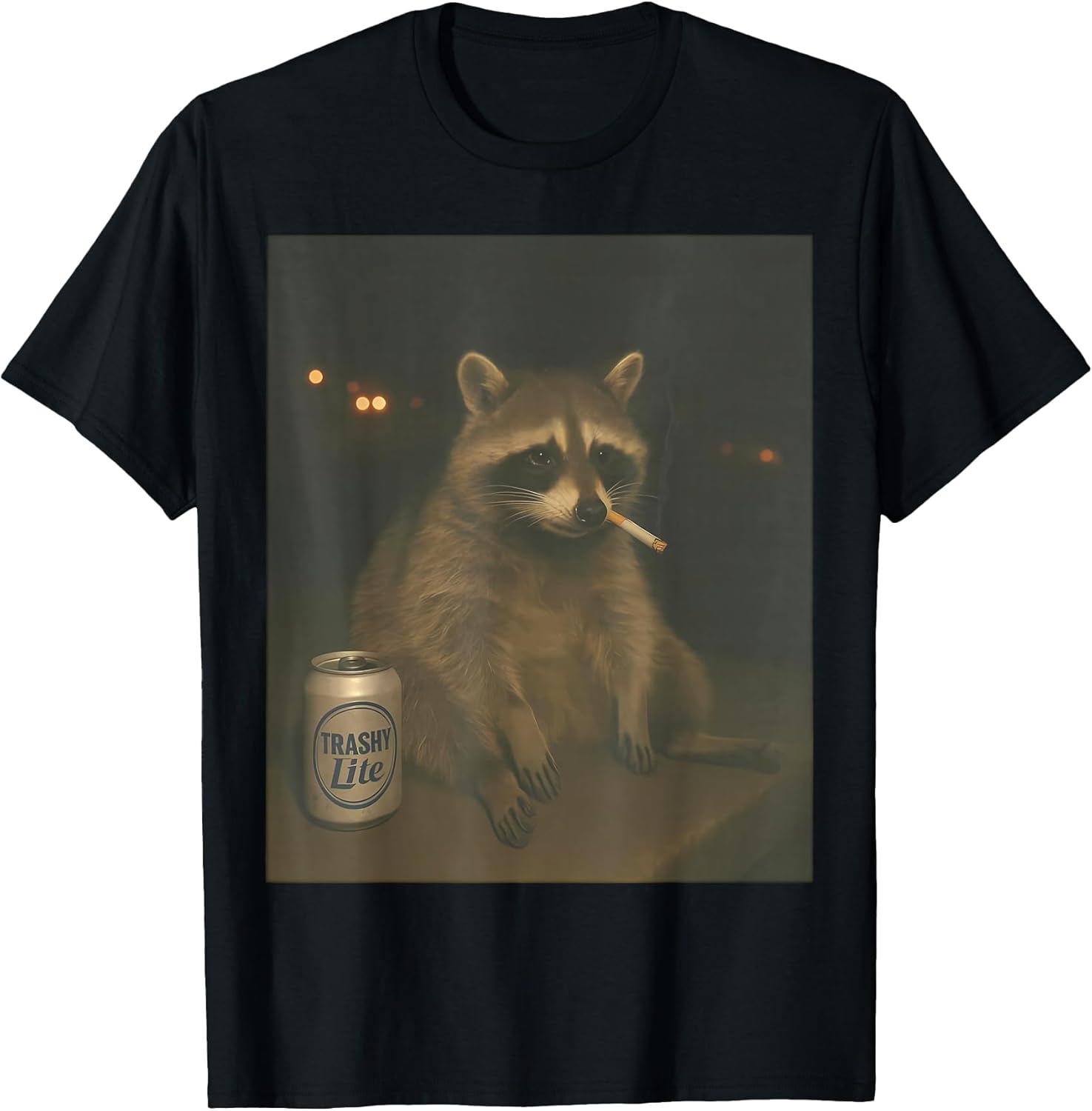 Cigarette Raccoon Funny Smoking Racoon Meme Stupid - Adult & Kids T-Shirts, Sweatshirts & Hoodies apparel design preview 1