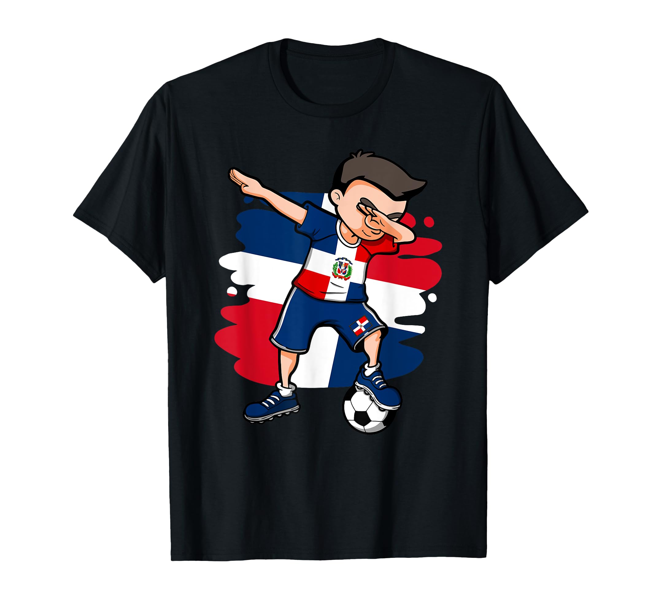 Dabbing Soccer Dominican Republic Fans T-Shirt - Custom Art Print Unisex - T-Shirt, Sweatshirt, Hoodie