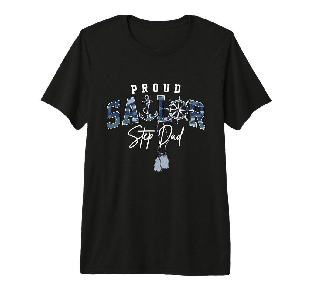 Mens Proud Sailor Step Dad Us Naval T-Shirt - Aesthetic Graphic Unisex - T-Shirt, Sweatshirt, Hoodie