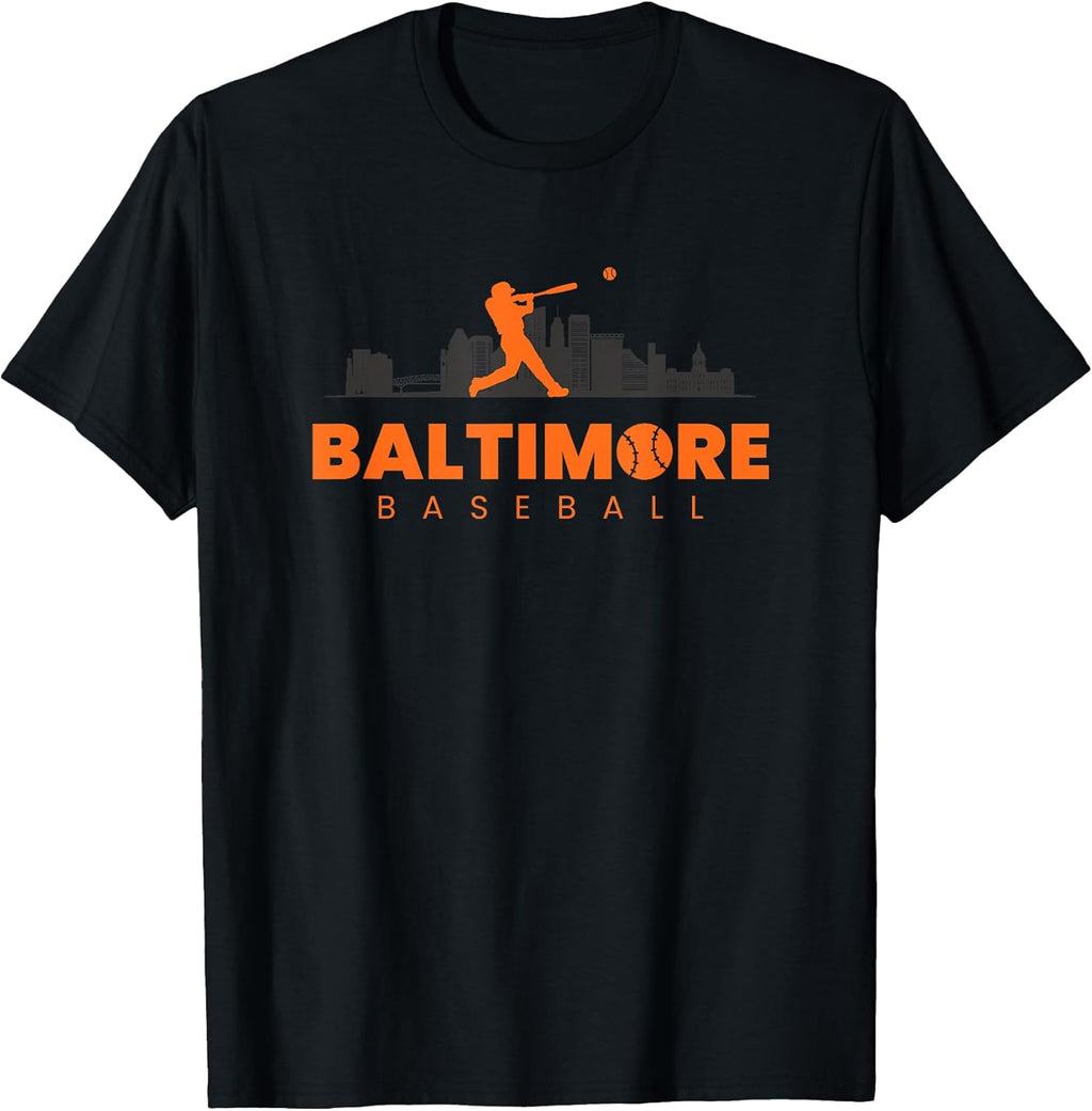 Baltimore Baseball Minimalist City Skyline Lover - Adult & Kids T-Shirts, Sweatshirts & Hoodies apparel design preview 1