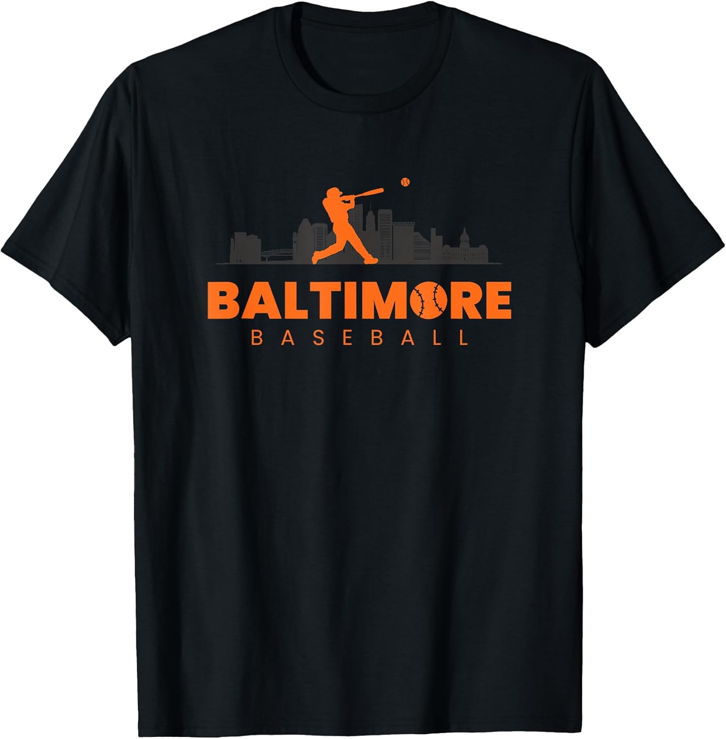 Baltimore Baseball Minimalist City Skyline Lover - Adult & Kids T-Shirts, Sweatshirts & Hoodies apparel design preview 1