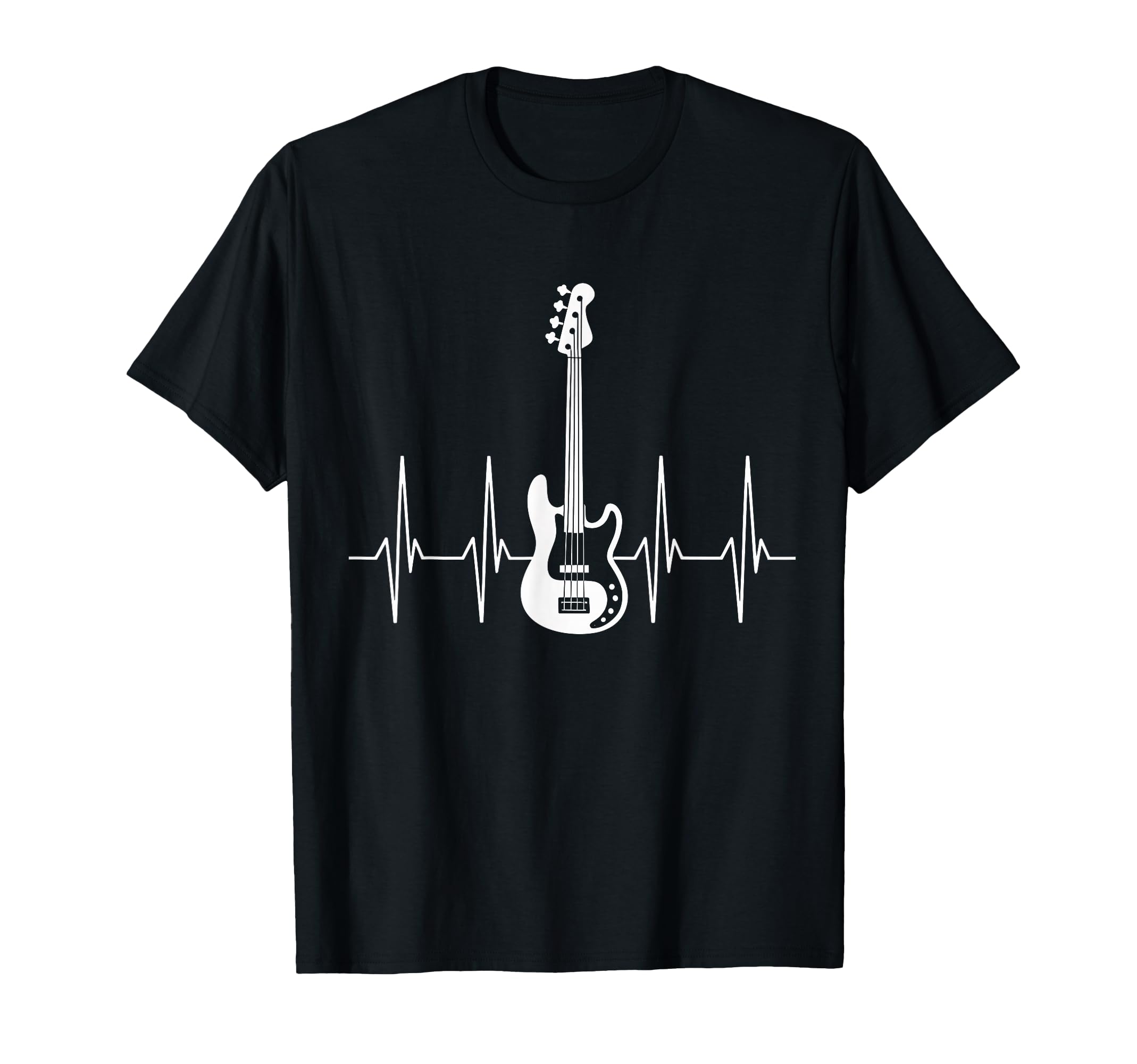 Guitar Heartbeat Bass Guitar T-Shirt - Casual Everyday Wear Men Women - T-Shirt, Sweatshirt, Hoodie