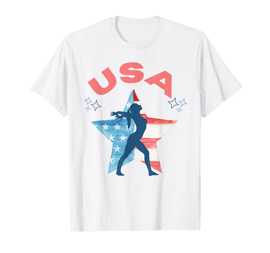 Gymnastics American Flag Star T-Shirt - Minimalist Print Men Women - T-Shirt, Sweatshirt, Hoodie