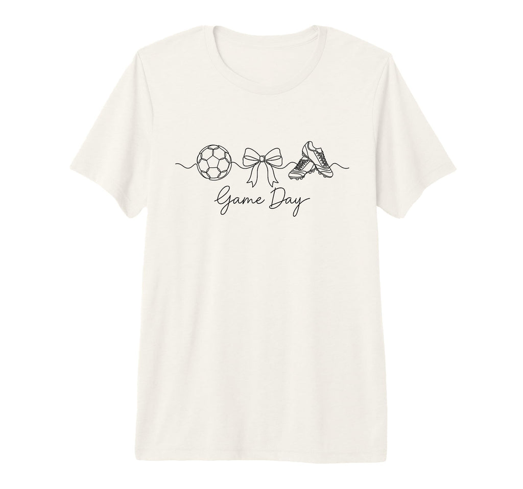 Game Day Soccer Mom Ball Bow T-Shirt - Casual Everyday Wear Men Women - T-Shirt, Sweatshirt, Hoodie