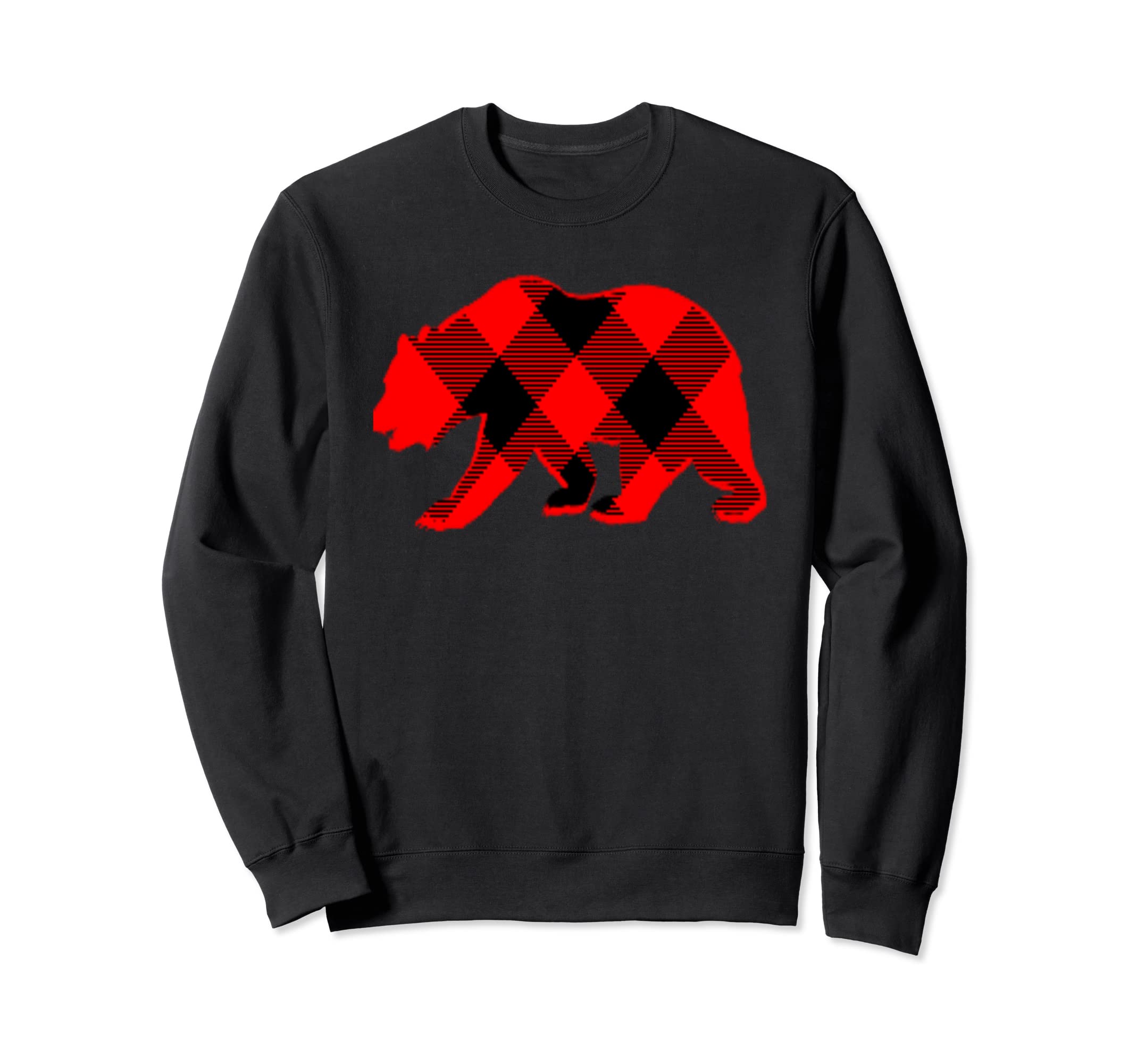 Red Buffalo Plaid Mama Papa Bear Sweatshirt - Aesthetic Graphic for Adults - T-Shirt, Sweatshirt, Hoodie