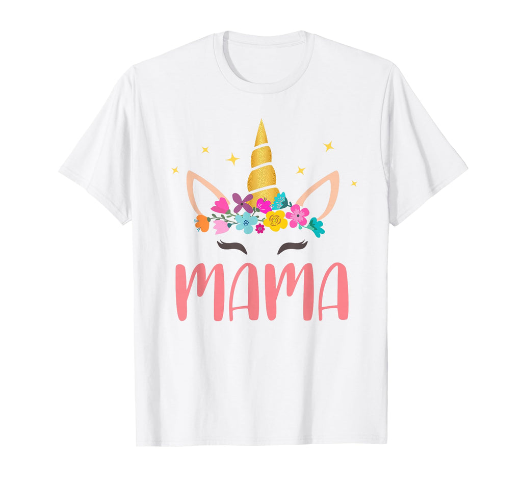 Mama Unicorn Floral Birthday Matching T-Shirt - Fun Novelty Design Unisex - T-Shirt, Sweatshirt, Hoodie
