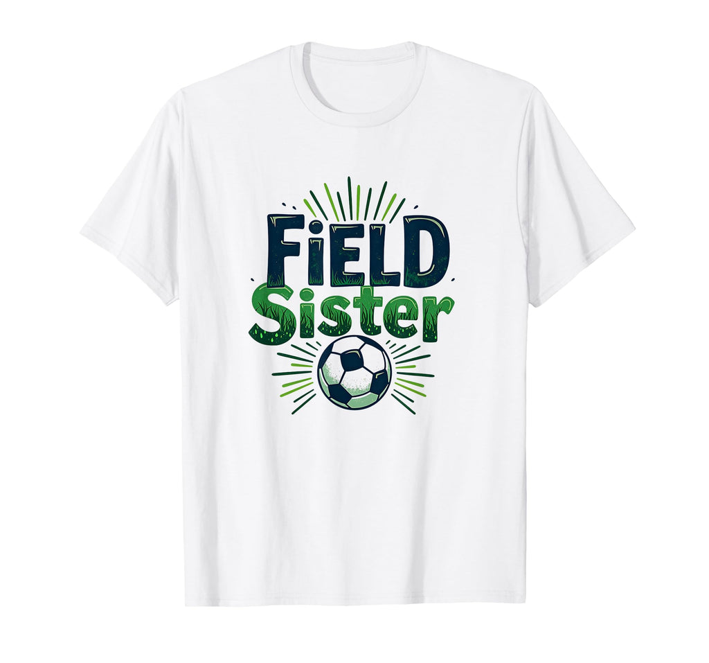 Field Sister Soccer Sibling Pride Sporty T-Shirt - Unique Graphic Unisex - T-Shirt, Sweatshirt, Hoodie