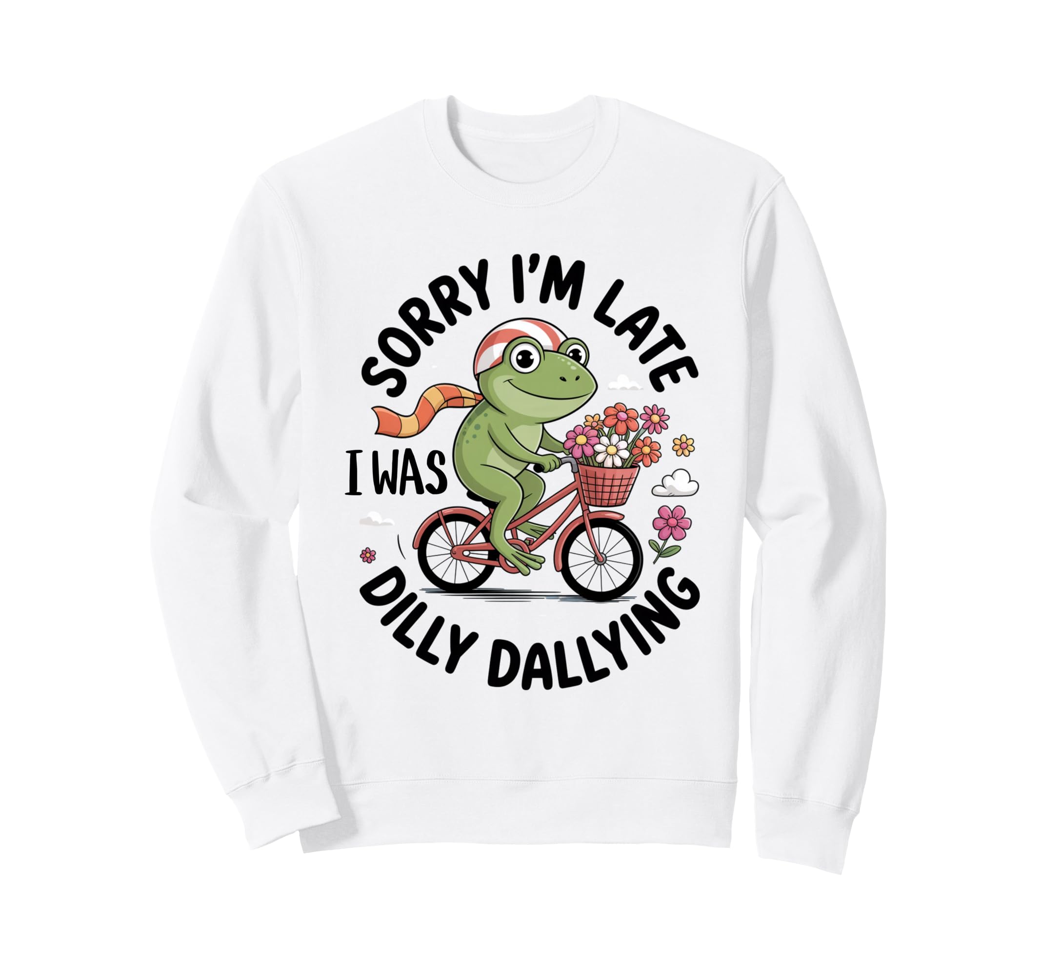 Funny Frog Cycling Cyclist Bicycle Sweatshirt - Novelty Apparel for Adults - T-Shirt, Sweatshirt, Hoodie