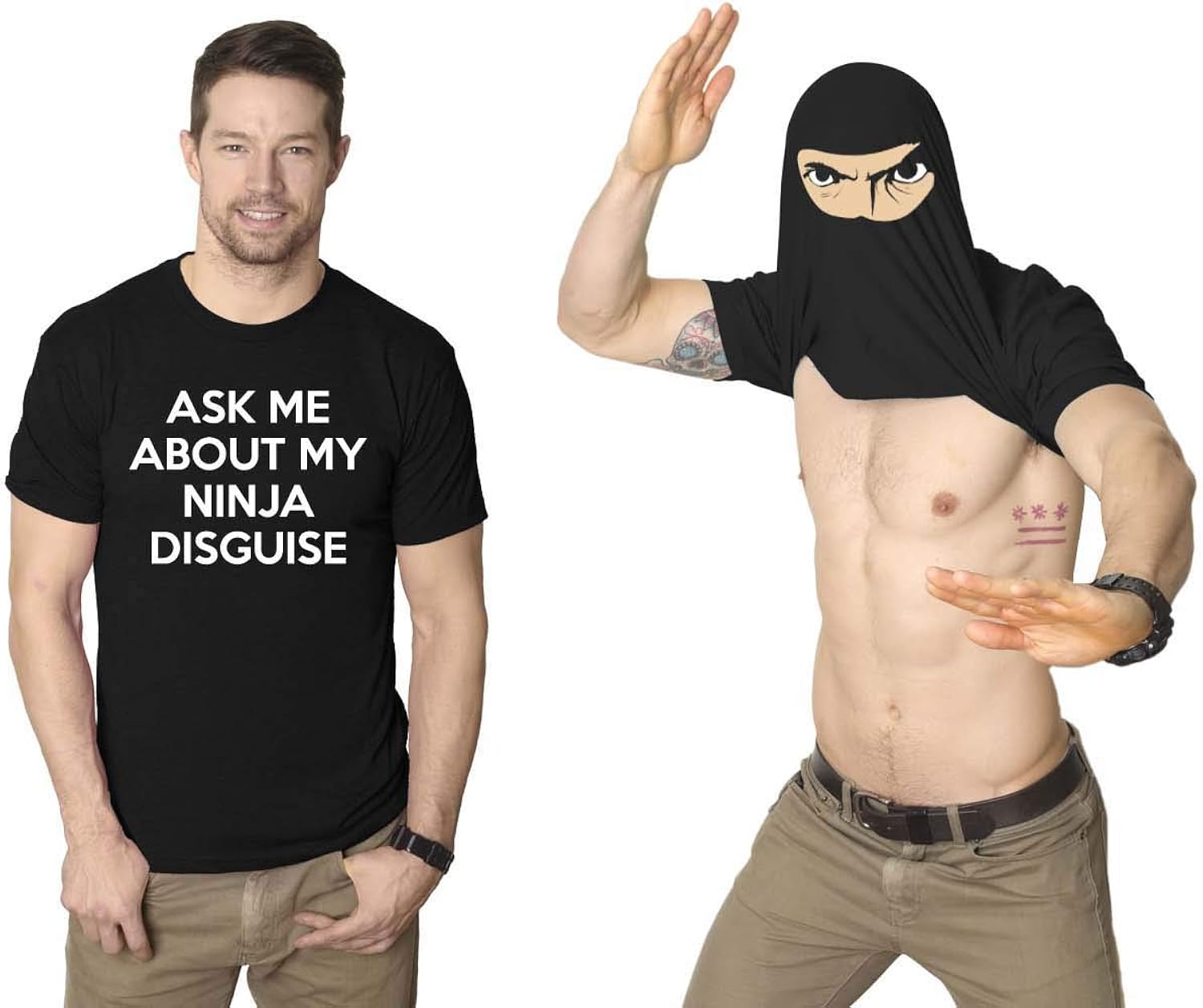 Crazy Dog Mens Ask Me About My Ninja Disguise Funny - Adult & Kids T-Shirts, Sweatshirts & Hoodies apparel design preview 1