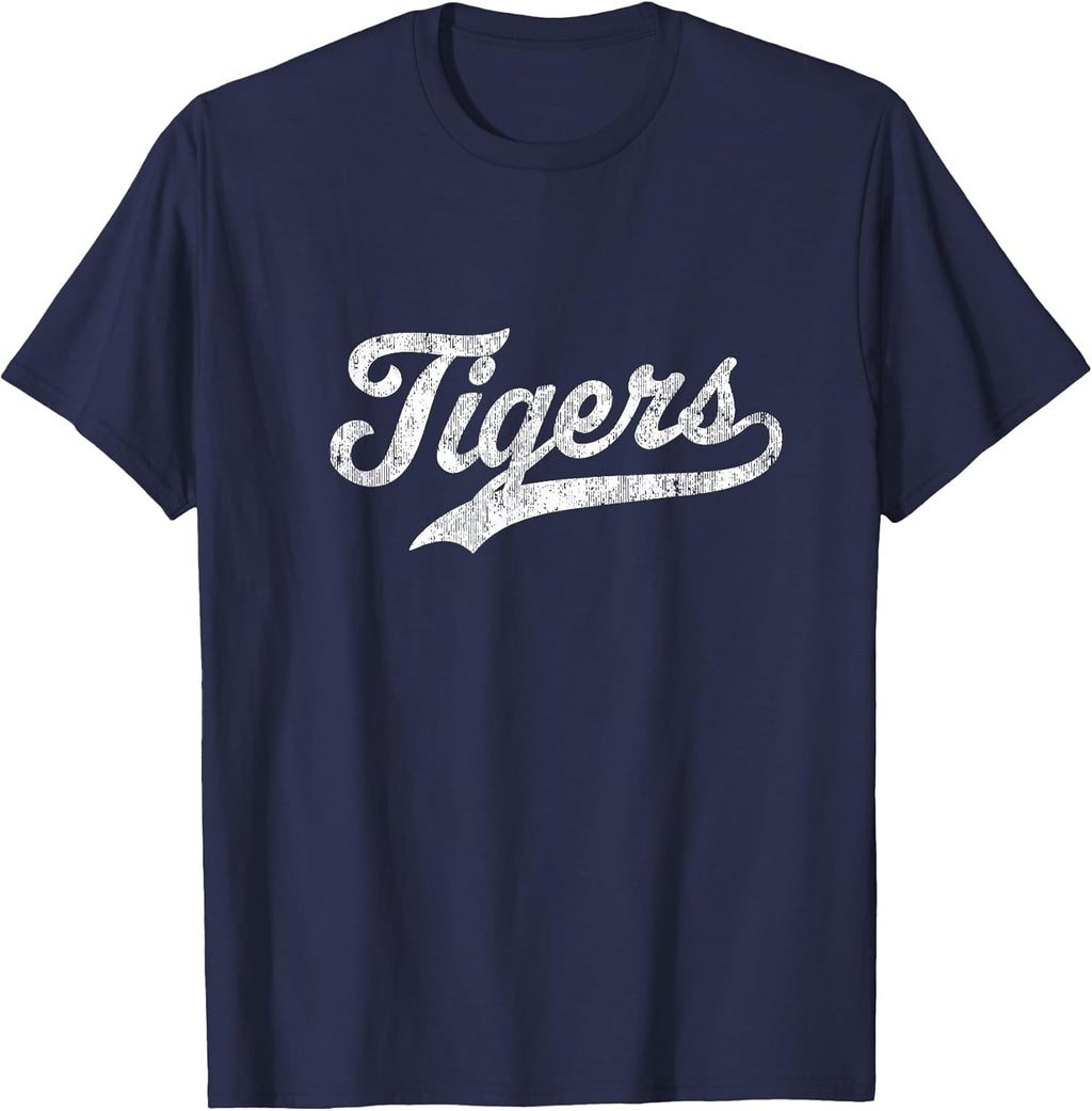 Tigers Mascot Vintage Sports Name Design - Adult & Kids T-Shirts, Sweatshirts & Hoodies apparel design preview 1