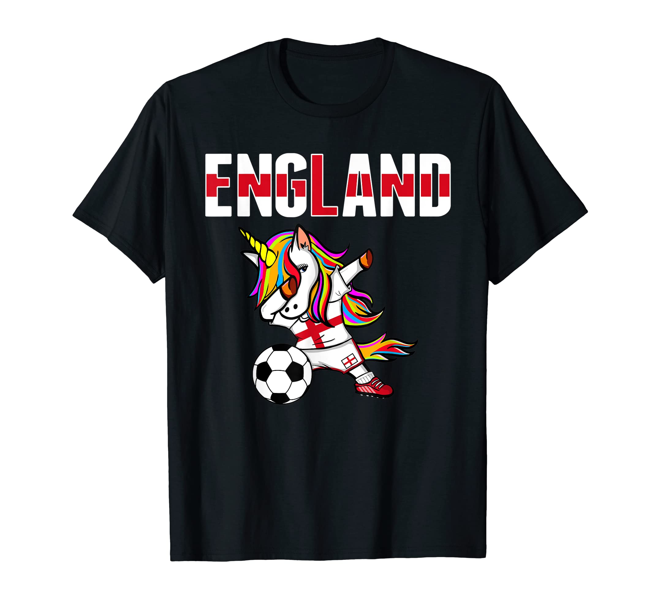 Dabbing Unicorn England Soccer Fans T-Shirt - Custom Art Print Men Women - T-Shirt, Sweatshirt, Hoodie