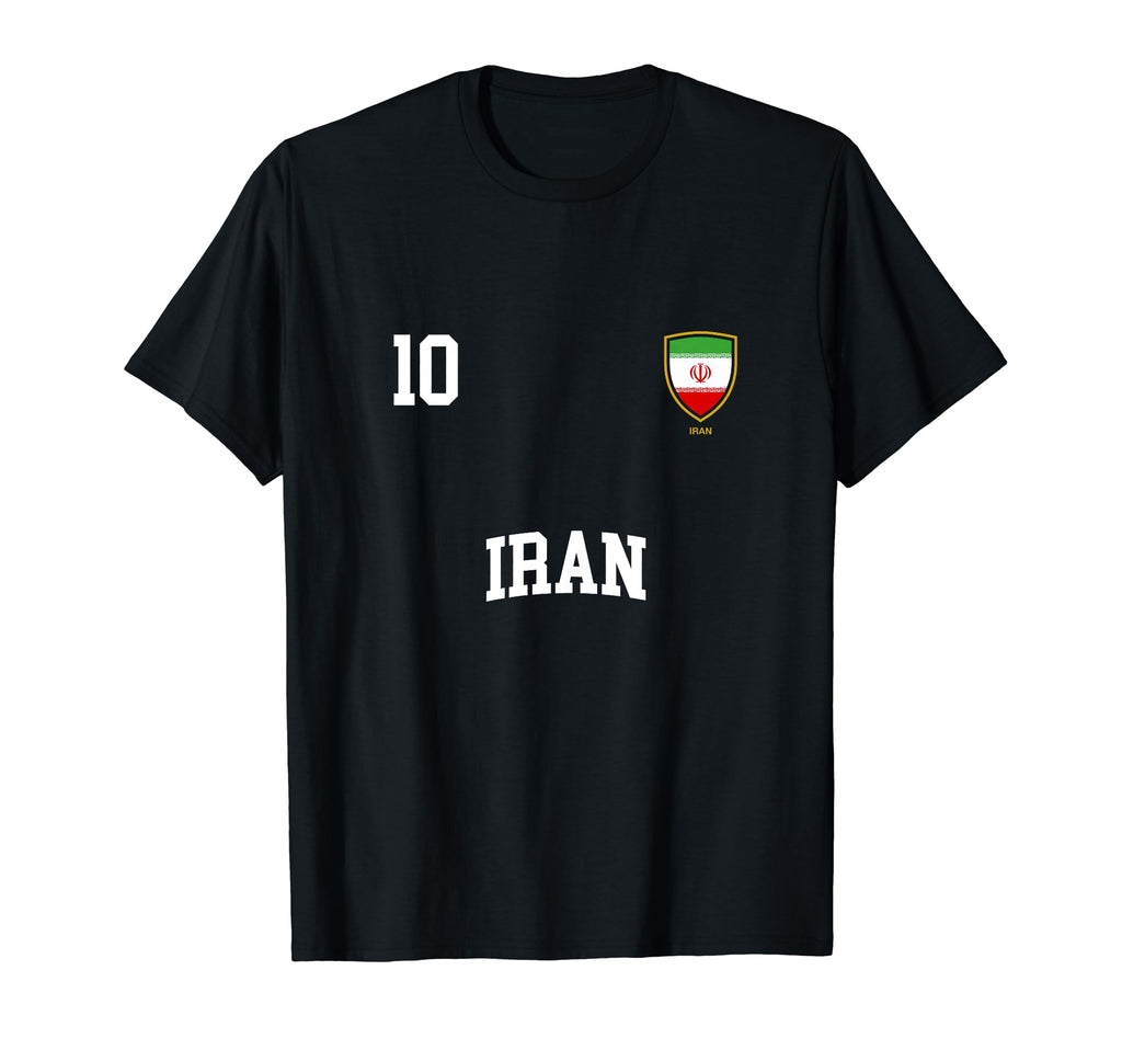 Iran 10 Iranian Flag Soccer Team T-Shirt - Minimalist Print for Adults - T-Shirt, Sweatshirt, Hoodie
