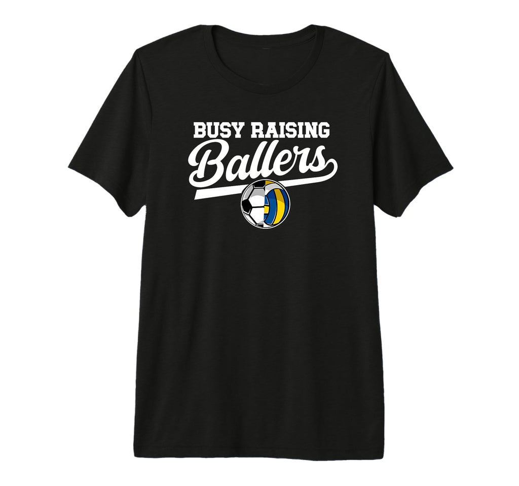 Mens Busy Raising Ballers Soccer T-Shirt - Unique Graphic Men Women - T-Shirt, Sweatshirt, Hoodie