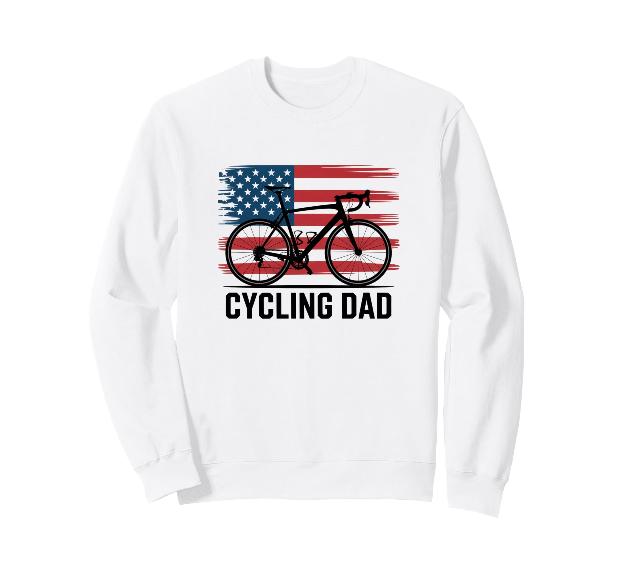 Cycling Dad American Flag Road Bike Sweatshirt - Aesthetic Graphic Unisex - T-Shirt, Sweatshirt, Hoodie