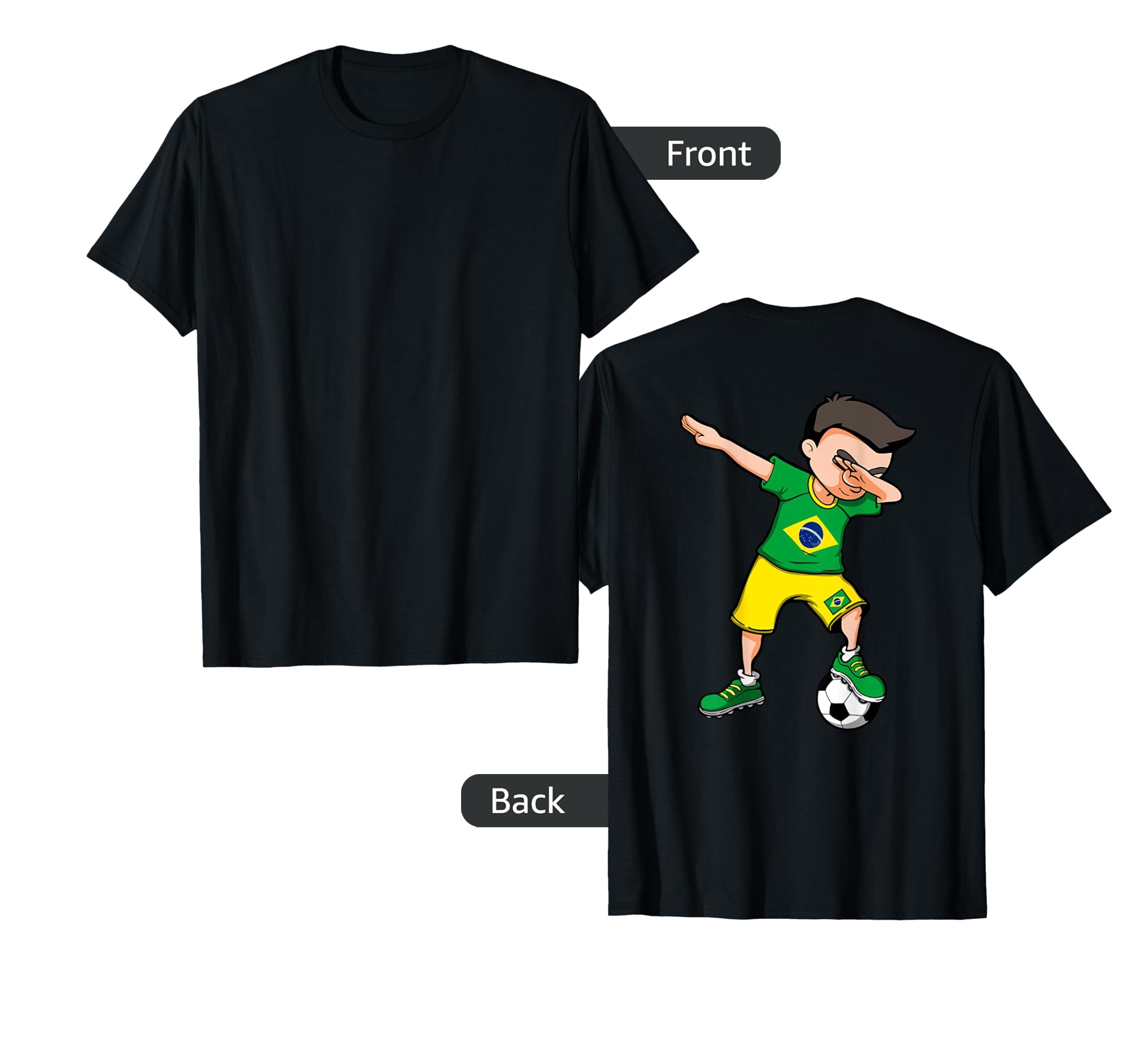 Dabbing Soccer Brazil Jersey T-Shirt - Aesthetic Graphic Men Women - T-Shirt, Sweatshirt, Hoodie