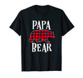 Papa Bear Black Red Buffalo Check Plaid T-Shirt - Trendy Graphic Unisex - T-Shirt, Sweatshirt, Hoodie