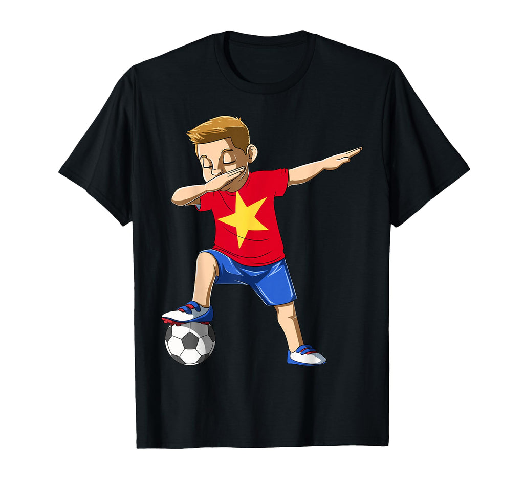 Dabbing Soccer Vietnam Jersey T-Shirt - Custom Art Print Men Women - T-Shirt, Sweatshirt, Hoodie