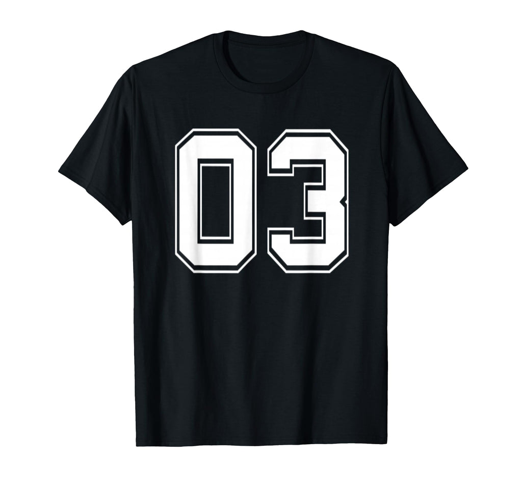 Number 03 Baseball Football Soccer T-Shirt - Novelty Apparel for Adults - T-Shirt, Sweatshirt, Hoodie