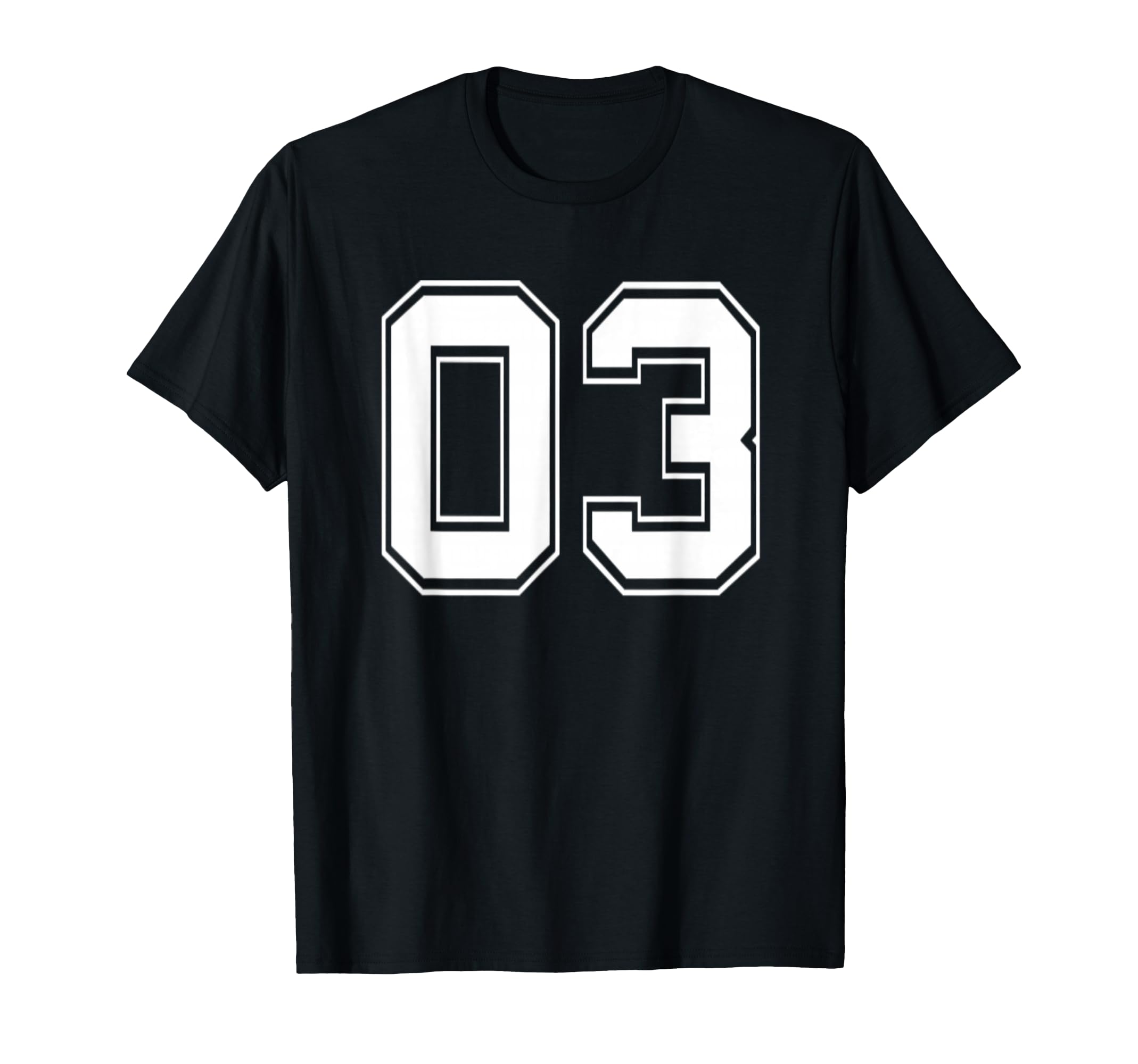 Number 03 Baseball Football Soccer T-Shirt - Novelty Apparel for Adults - T-Shirt, Sweatshirt, Hoodie