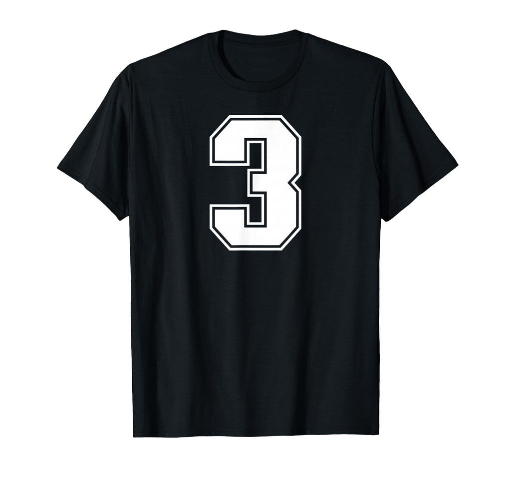 3 Number Three Team Sports Varsity Matching T-Shirt - Graphic Print Unisex - T-Shirt, Sweatshirt, Hoodie