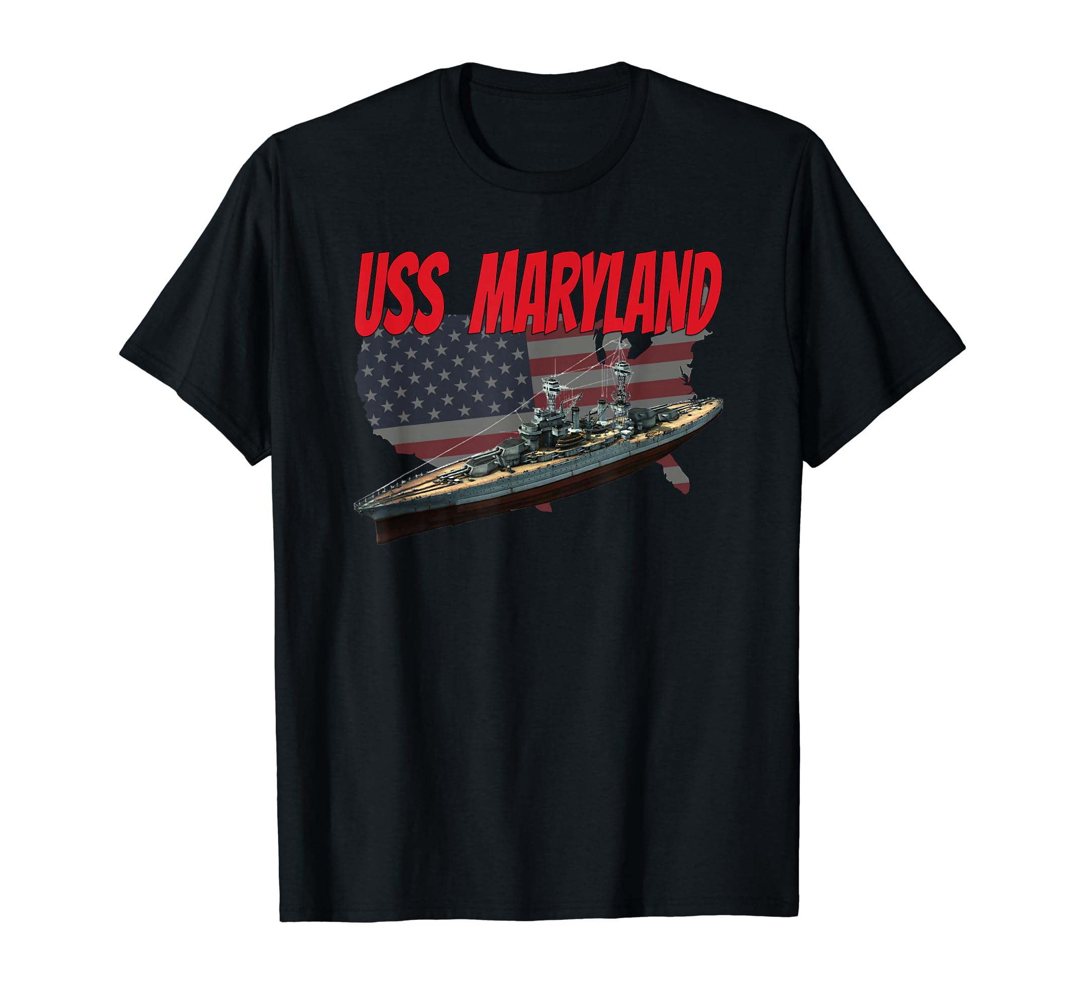 Uss Maryland Bb 46 Ww2 War Veteran T-Shirt - Trendy Graphic Men Women - T-Shirt, Sweatshirt, Hoodie