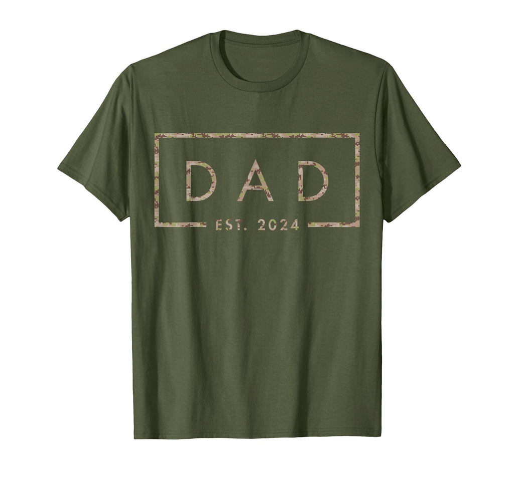 Camo Dad Est 2024 Fathers Day New T-Shirt - Fun Novelty Design for Adults - T-Shirt, Sweatshirt, Hoodie