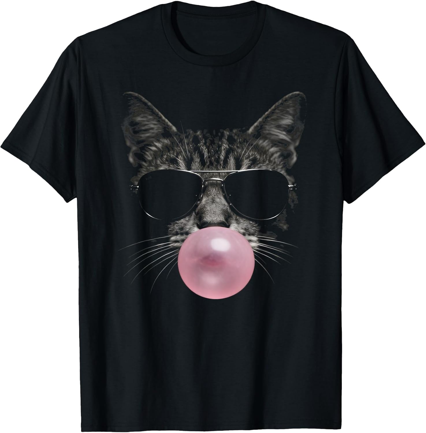 Funny Cat Blowing A Bubble with Sunglasses Urban Cool - Adult & Kids T-Shirts, Sweatshirts & Hoodies apparel design preview 1
