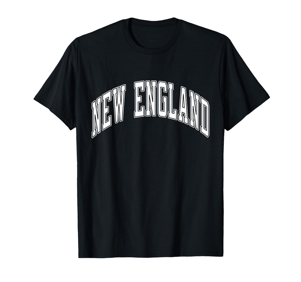 New England Varsity White Text T-Shirt - Minimalist Print for Adults - T-Shirt, Sweatshirt, Hoodie