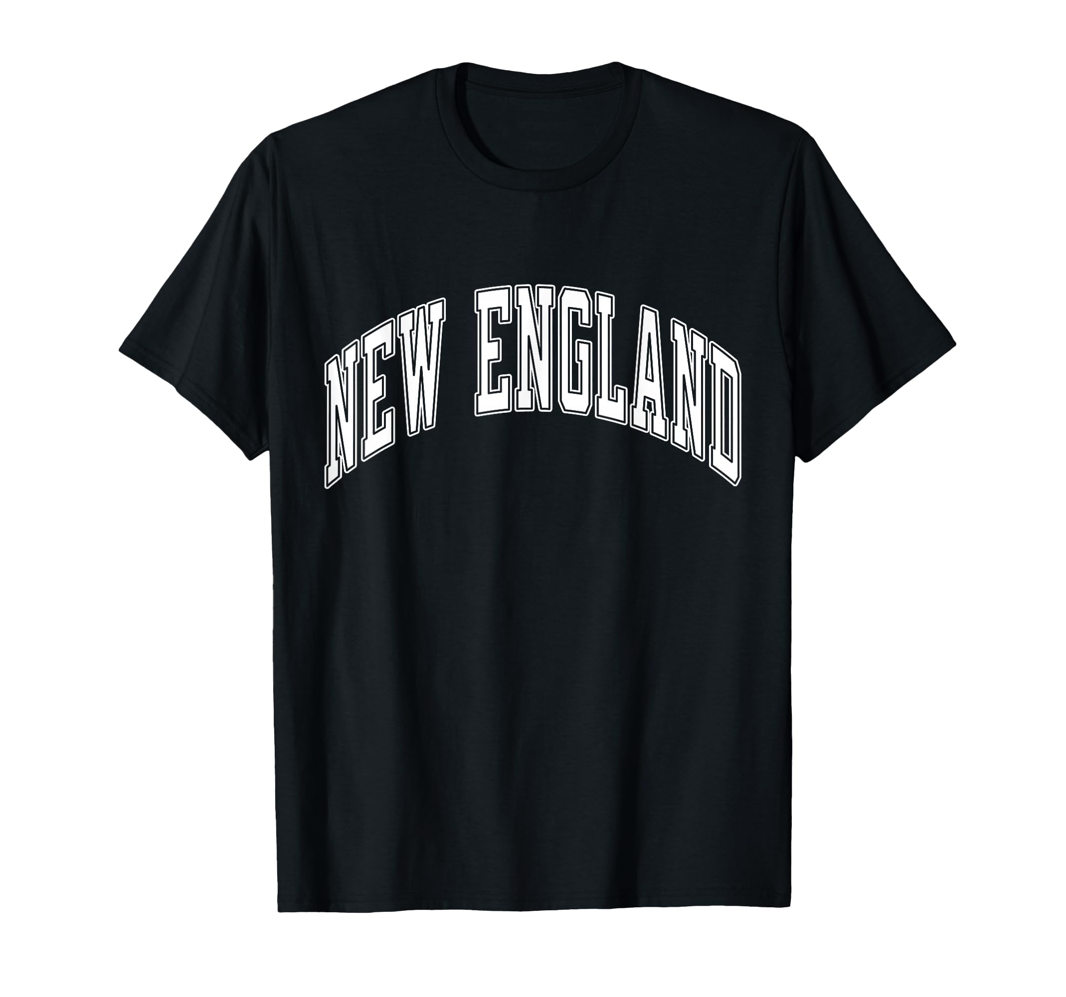 New England Varsity White Text T-Shirt - Minimalist Print for Adults - T-Shirt, Sweatshirt, Hoodie
