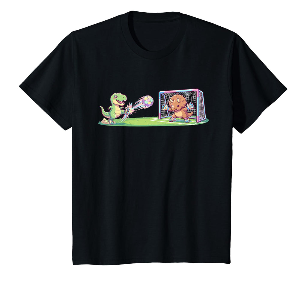 T Rex Kicks Ball Triceratops T-Shirt - Fun Novelty Design for Adults - T-Shirt, Sweatshirt, Hoodie