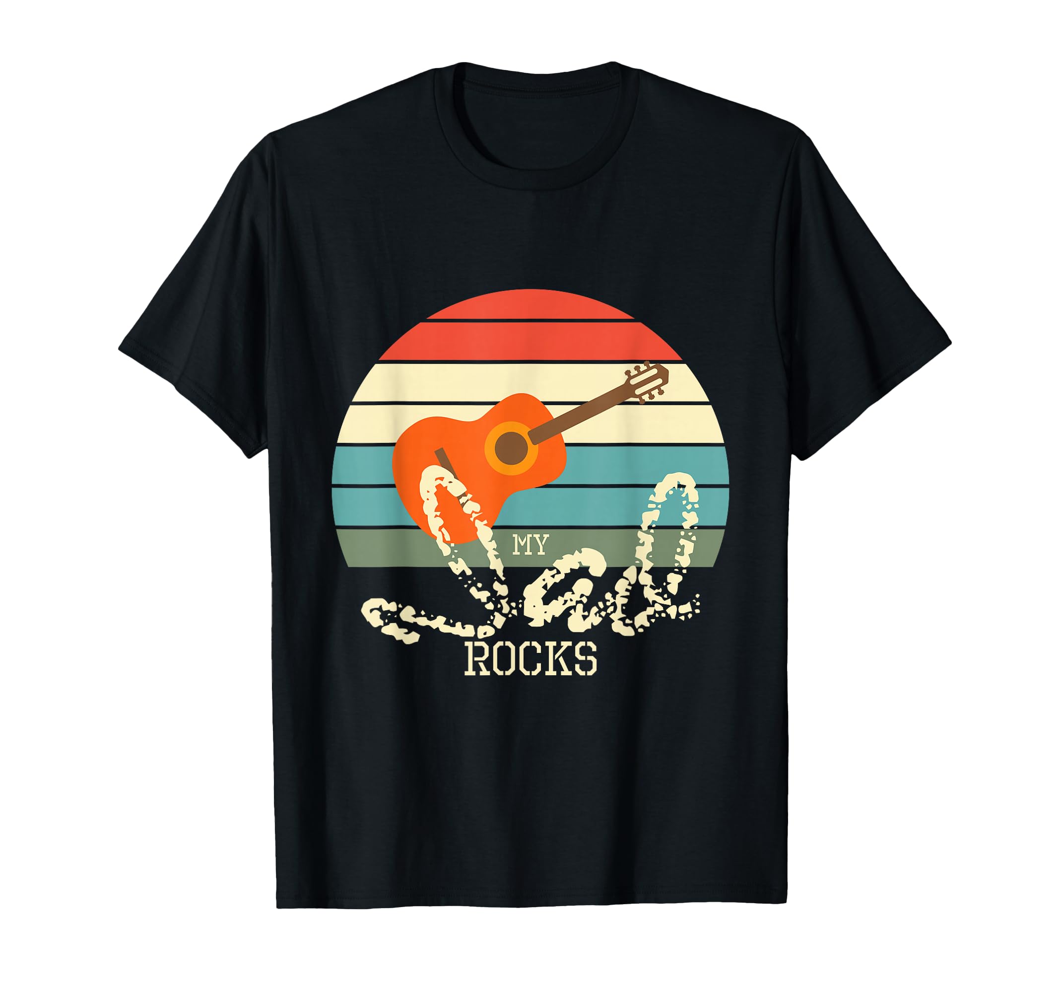 Acoustic Guitar Dad Rocks T-Shirt - Casual Everyday Wear for Adults - T-Shirt, Sweatshirt, Hoodie