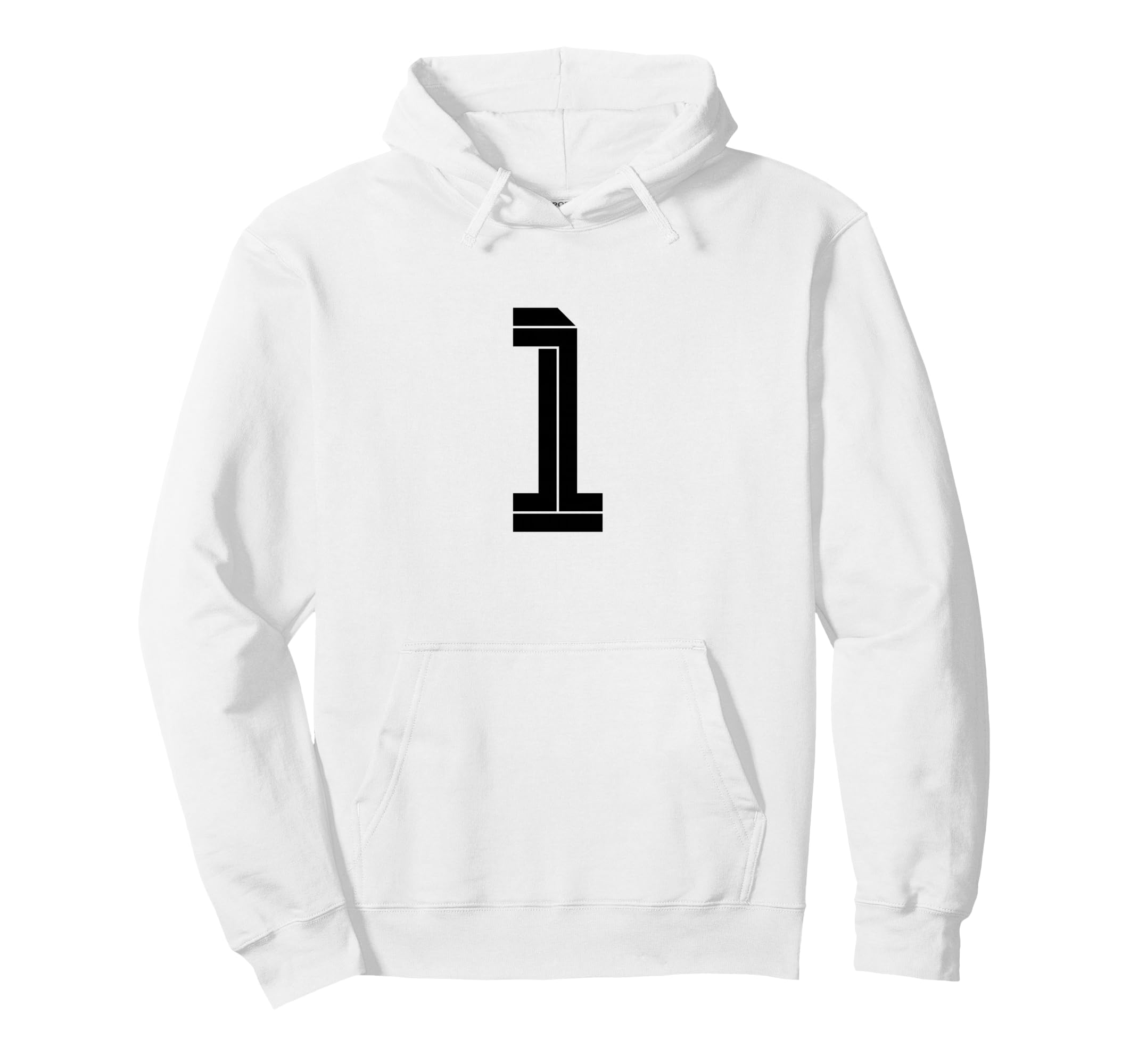 One White Number 1 Sports Fan Soccer Hoodie - Streetwear Style for Adults - T-Shirt, Sweatshirt, Hoodie