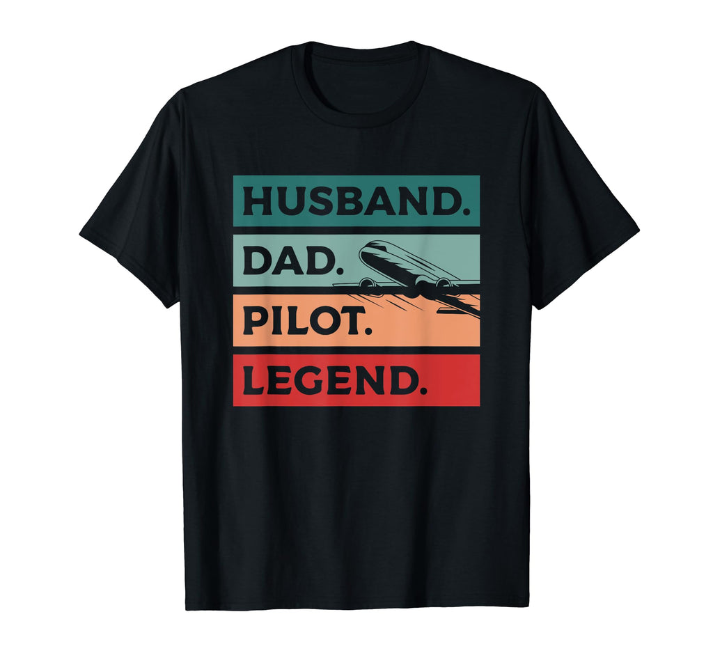Husband Dad Pilot Legend Aviation T-Shirt - Custom Art Print Men Women - T-Shirt, Sweatshirt, Hoodie
