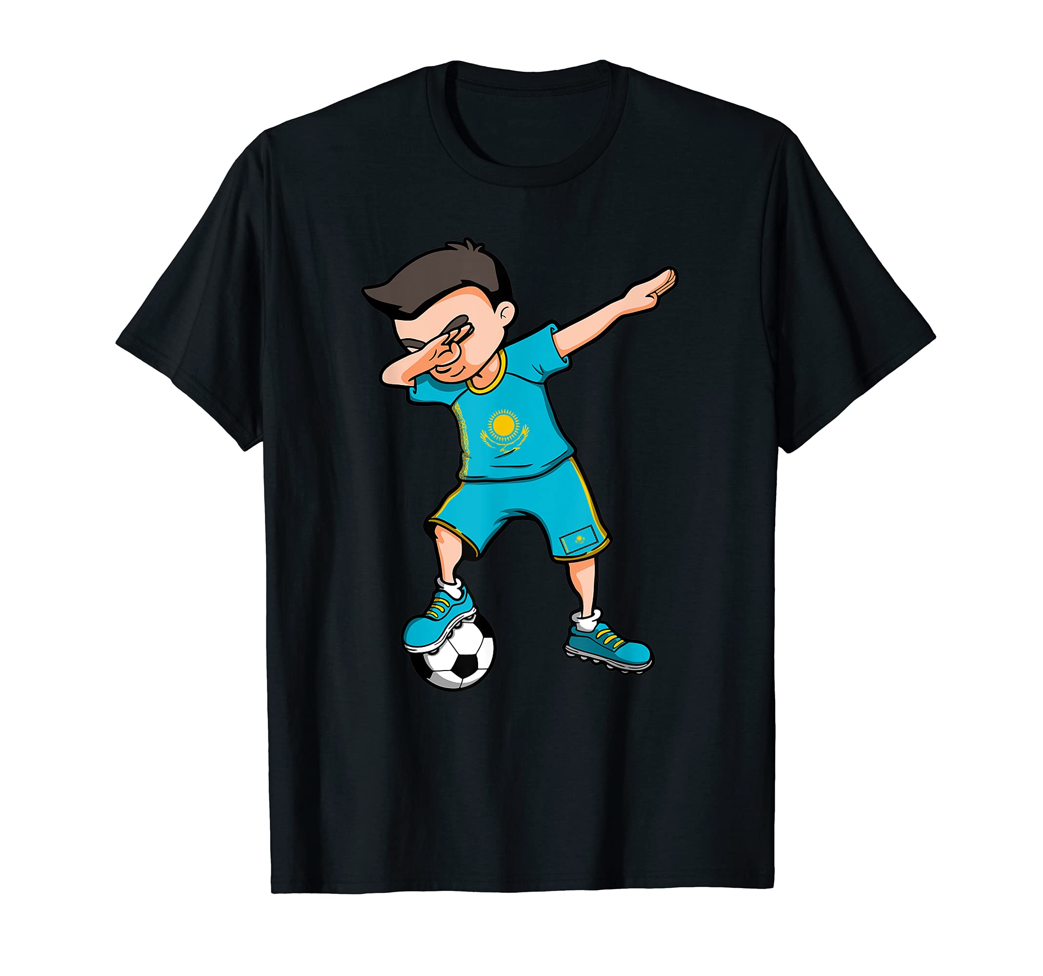Dabbing Soccer Kazakhstan Football T-Shirt - Custom Art Print Men Women - T-Shirt, Sweatshirt, Hoodie