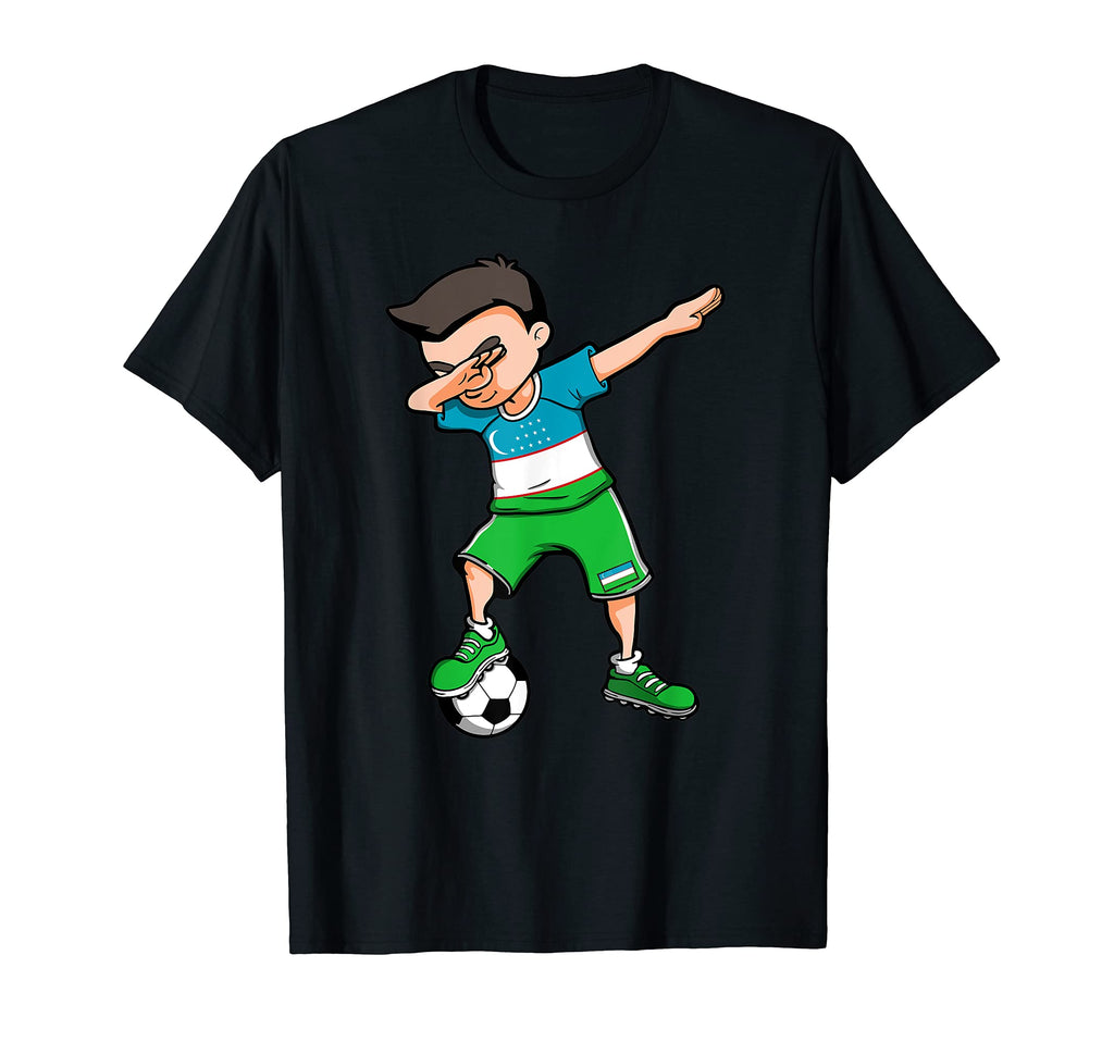 Dabbing Soccer Uzbekistan Football T-Shirt - Fun Novelty Design Unisex - T-Shirt, Sweatshirt, Hoodie