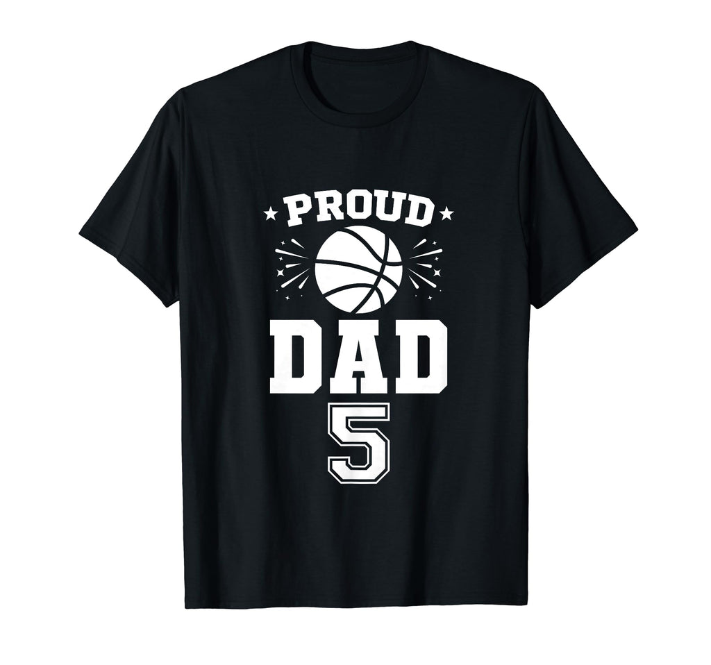Proud Basketball Dad Number 5 T-Shirt - Minimalist Print Unisex - T-Shirt, Sweatshirt, Hoodie