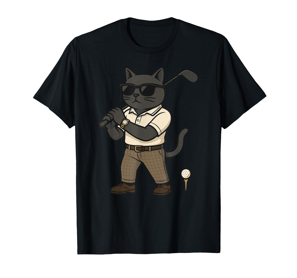 Golf Cat Dad Golfing Golfer Club T-Shirt - Fun Novelty Design Men Women - T-Shirt, Sweatshirt, Hoodie