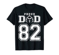 Custom Proud Football Dad Number 82 T-Shirt - Aesthetic Graphic Unisex - T-Shirt, Sweatshirt, Hoodie