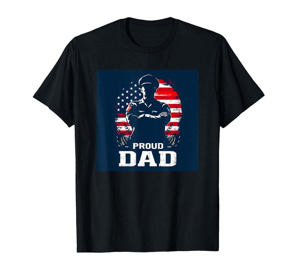Proud Army Dad Army Forces American Flag T-Shirt - Graphic Print for Adults - T-Shirt, Sweatshirt, Hoodie