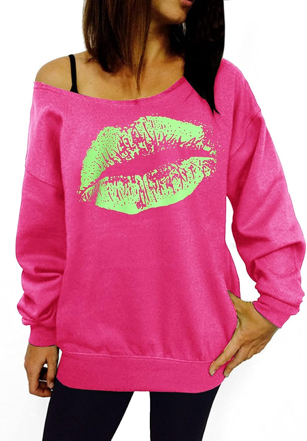 Women's Sexy Off The Shoulder 80s Outfit Slouchy - Adult & Kids T-Shirts, Sweatshirts & Hoodies apparel design preview 1