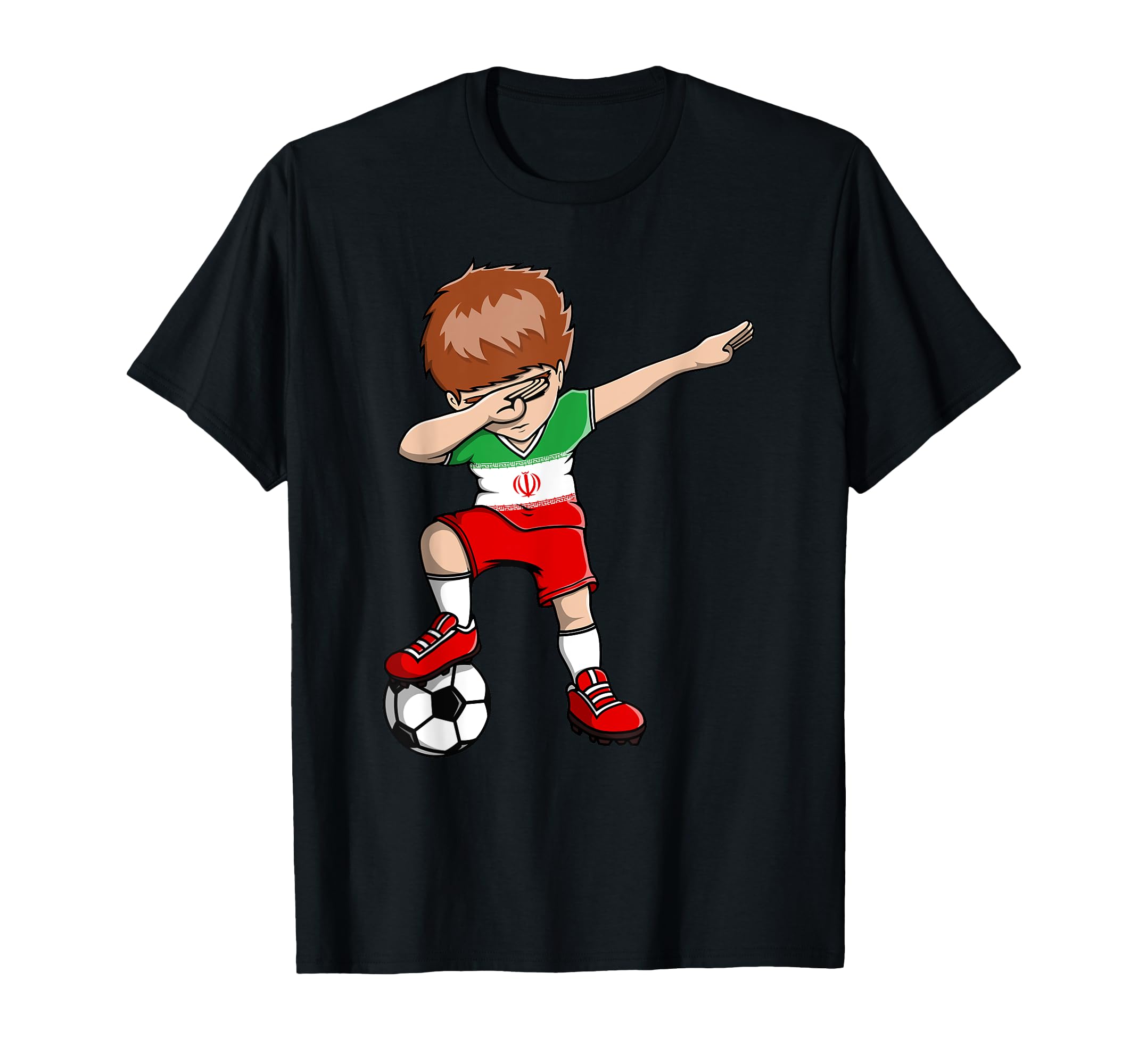 Dabbing Soccer Iran Jersey Iranian T-Shirt - Custom Art Print for Adults - T-Shirt, Sweatshirt, Hoodie