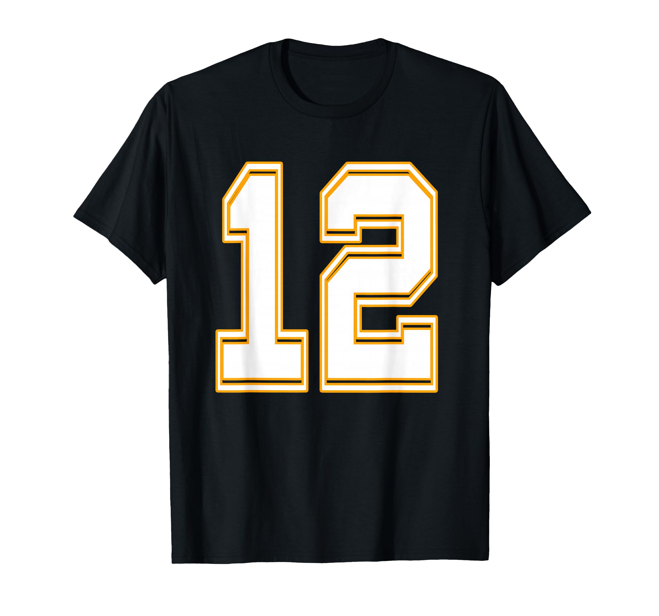 Number 12 Red Yellow White Football T-Shirt - Unique Graphic Unisex - T-Shirt, Sweatshirt, Hoodie