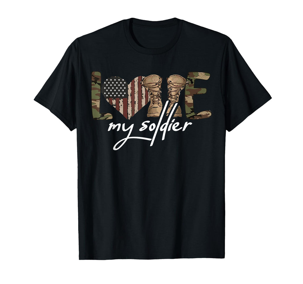 I Love My Soldier Military Army Wife T-Shirt - Aesthetic Graphic Unisex - T-Shirt, Sweatshirt, Hoodie