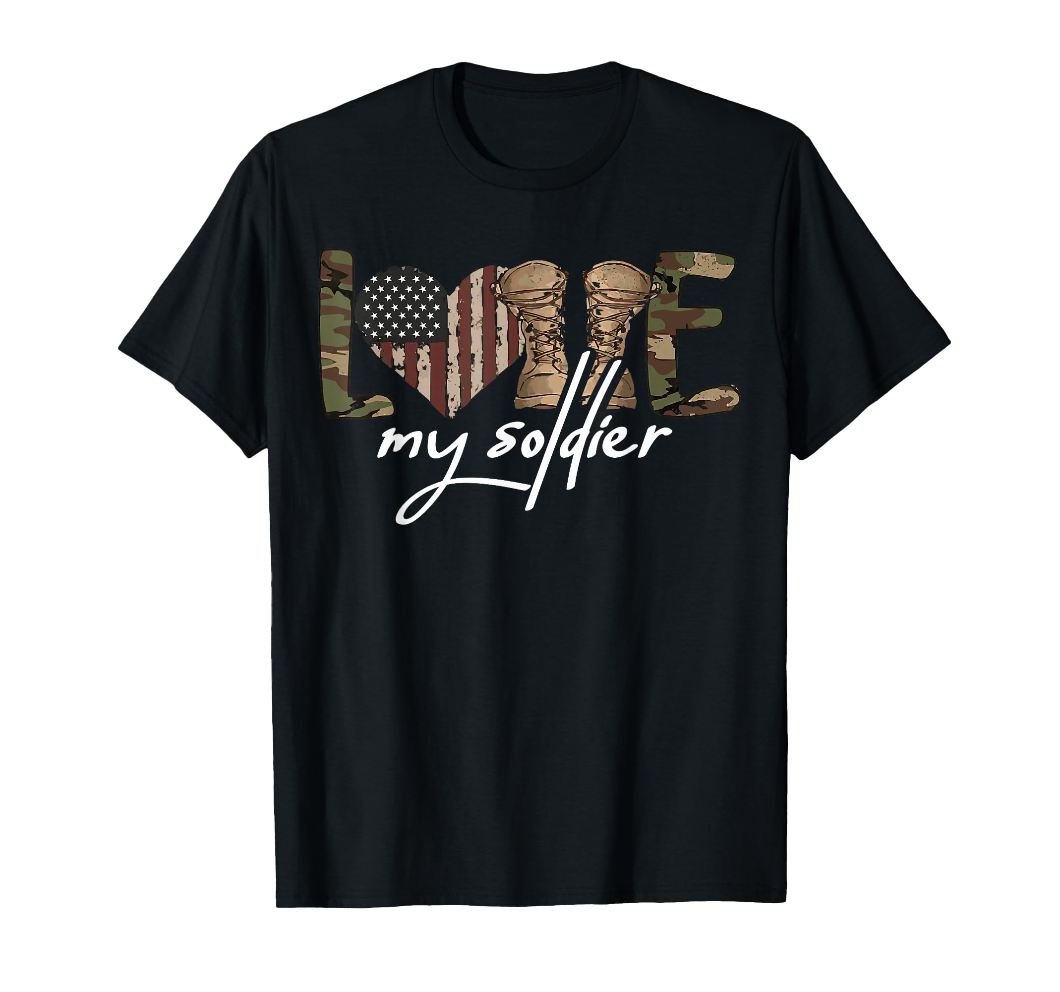 I Love My Soldier Military Army Wife T-Shirt - Aesthetic Graphic Unisex - T-Shirt, Sweatshirt, Hoodie