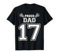 Custom Proud Lacrosse Dad Number 17 T-Shirt - Fun Novelty Design Unisex - T-Shirt, Sweatshirt, Hoodie
