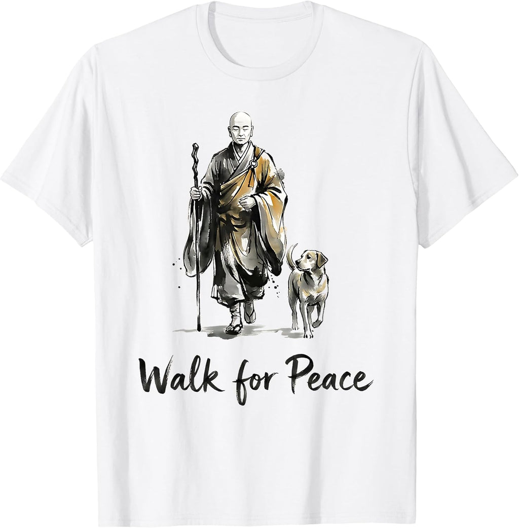 Minimalist Zen Art Walk for Peace Monks with Aloka - Adult & Kids T-Shirts, Sweatshirts & Hoodies apparel design preview 1