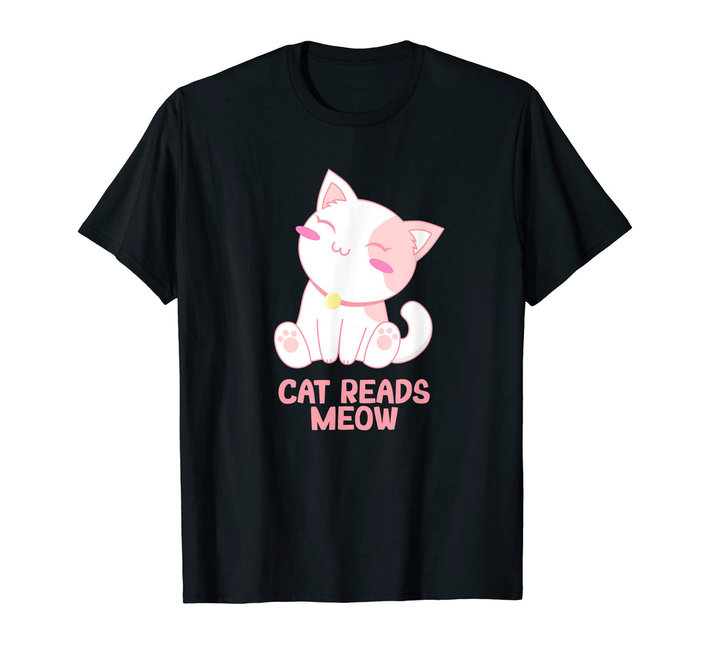 Cat Reads Meow Funny Cat Lover Kitten T-Shirt - Novelty Apparel for Adults - T-Shirt, Sweatshirt, Hoodie
