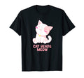 Cat Reads Meow Funny Cat Lover Kitten T-Shirt - Novelty Apparel for Adults - T-Shirt, Sweatshirt, Hoodie